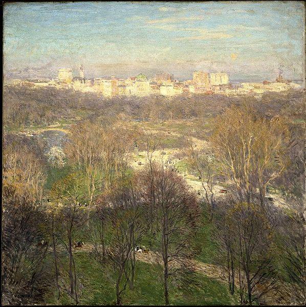 Willard Leroy Metcalf Early Spring Afternoon--Central Park oil painting picture